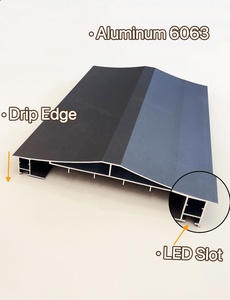 โปรไฟล์อะลูมิเนียมสำหรับขอบระเบียงพร้อมไฟ LED ติดตั้งได้ ใช้ตกแต่งขอบผนังอาคารทันสมัยชั้นบนสุด - Product Image 2