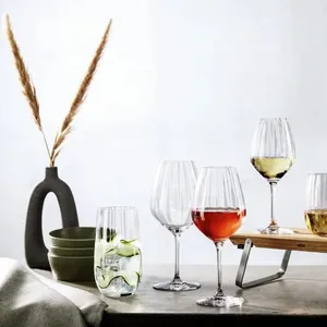 Set di bicchieri da vino in plastica 510cc, modello Venezia a righe, infrangibili, per vino rosso e bianco - Product Image 4