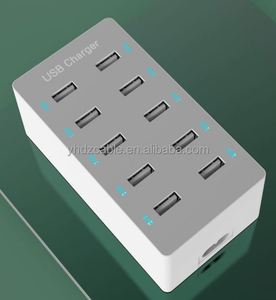 10-Port <b>USB</b> 5V/2.4A Fast Charging Desktop & Travel Charger for Mobile Phones & Earphones Universal EU/US/UK <b>Sockets</b> - Product Image 5