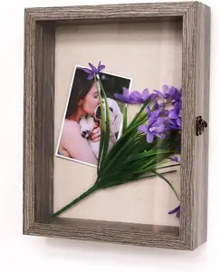 Shadow Box Case 11X14 Inch Display, Grote Rustiek Hout Geheugen Foto Foto Met Glazen Venster Truien, Souvenirs En Foto 'S