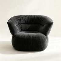 Canapé en fausse fourrure d'agneau doux, fauteuil pouf moelleux, siège pivotant de détente pour chambre, salon et balcon