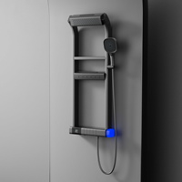 Système de douche intelligent nouvelle génération, écran numérique, étagère de rangement, lumière ambiante, ensemble de douche mural pour hôtels de luxe