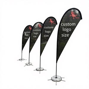 Kit de mât de drapeau plume OEM personnalisé, bannière en forme de goutte d'eau, promotion extérieure, publicité, événement sur la plage, durable, expédition rapide, vente en gros - Product Image 1