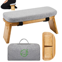 Chaise de méditation pliable en bambou banc de prière tabouret de yoga à genoux avec coussin Design ergonomique pour bureau à domicile