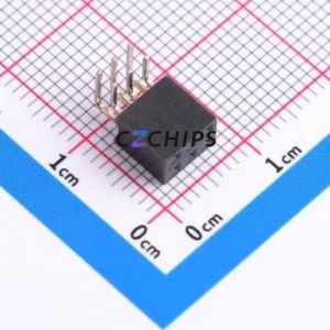 HX PM2.0-2x3P WC H6.35 Pin Socket Bent Lead Through Hole,P=2mm Connector 2x3P 2mm 2mm Square Hole - Product Image 1