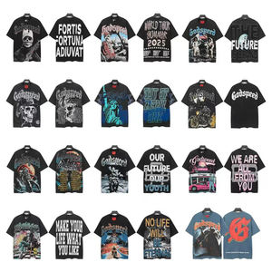 T-shirt en coton épais à col épais, blanc uni, en gros d'usine, personnalisable, tee-shirt blanc uni, tee-shirt noir ample pour homme - Product Image 1