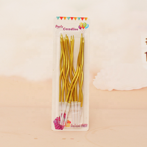 Bougie d'anniversaire colorée créative 12 courbes boîte de papier de fête pour enfants bougie de cuisson gâteau crayon doré - Product Image 3