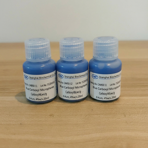 Particules de polystyrène carboxylé pigmentées rouge, vert, bleu, perles de PS teintées monodispersées pour la formulation diagnostique - Product Image 1