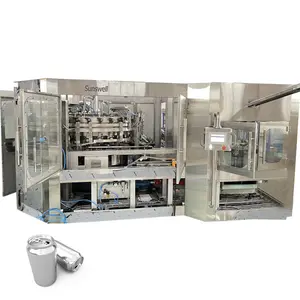 Automatic Carbonated Soft Drink Water Craft Beer Canning Line Pet Aluminum Tin Can Filler Seamer Beverage Packaging Line