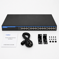 Injecteur/PoE Mid-Span 19'' 16 Canaux 10G 44V~57V avec Port Réseau et Alimentation, Prise en Charge des Ports Ecah IEEE802.3bt, Injecteur PoE 90W