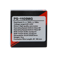 Servomoteur analogique à engrenages métalliques JX Servo PS-1109MG 2,5 kg pour voiture RC 1/18, bateau, bras robotique, drone, hélicoptère, avion RC, pièces de jouets