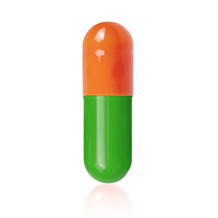 Capsules de gélatine pharmaceutiques vides Orange Vert, certifiées GMP/HALAL/ISO, sans stérilisation à l'oxyde d'éthylène
