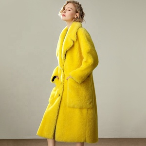 Abrigo largo de invierno para <span class=keywords><strong>mujer</strong></span> con cierre de <span class=keywords><strong>cremallera</strong></span> Faux Lambs Wool & Teddy Furry Cashmere Faux Fur Outwear Jacket - Product Image 2