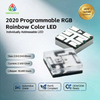 Адресуемые RGB LED-светодиоды 2020 года, 2.0x2.0мм, со встроенными микросхемами WS2812/SK6812, для игр, умного дома и коммерческих вывесок