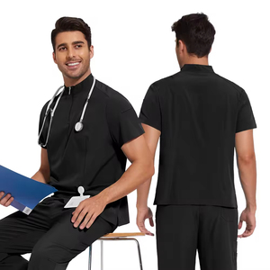 Venta al por mayor con logotipo personalizado antiarrugas suave mujeres Scrubs Hospital peluquería uniforme médico Scrubs enfermera <span class=keywords><strong>Scrub</strong></span> <span class=keywords><strong>Jogger</strong></span> uniformes conjuntos - Product Image 2