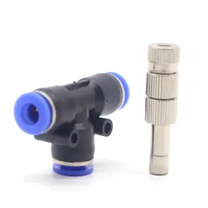 SYD-1139-2 Lage Druk Water Micro Fog Nozzle Spray Perslucht Water Mist Sproeikop Met Filter Met Tee Connector