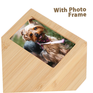 Urne funéraire en bambou pour animaux de compagnie, cercueil cinéraire pour chien et chat avec cadre photo, vente en gros - Product Image 3