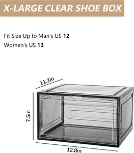 Hot New Plastic clear Shoe <b>Storage</b> Boxes Dustproof Transparent Acrylic Shoe <b>Storage</b> <b>Stackable</b> Organizer - Product Image 3