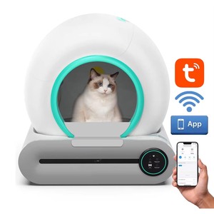 2024 Automático Auto-limpeza Cat Litter <span class=keywords><strong>Box</strong></span> Smart App Controle Eletrônico Pet Toilet Novo Smart Sandbox Plastic Cat Supplies - Product Image 1