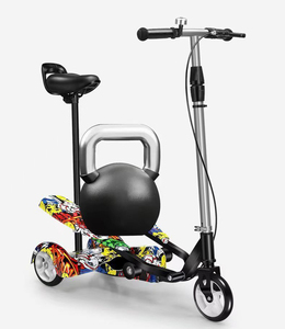 Trottinette pliable, trottinette pour enfants, vélo, trottinette de fitness sportive à double nacelle avec siège - Product Image 5