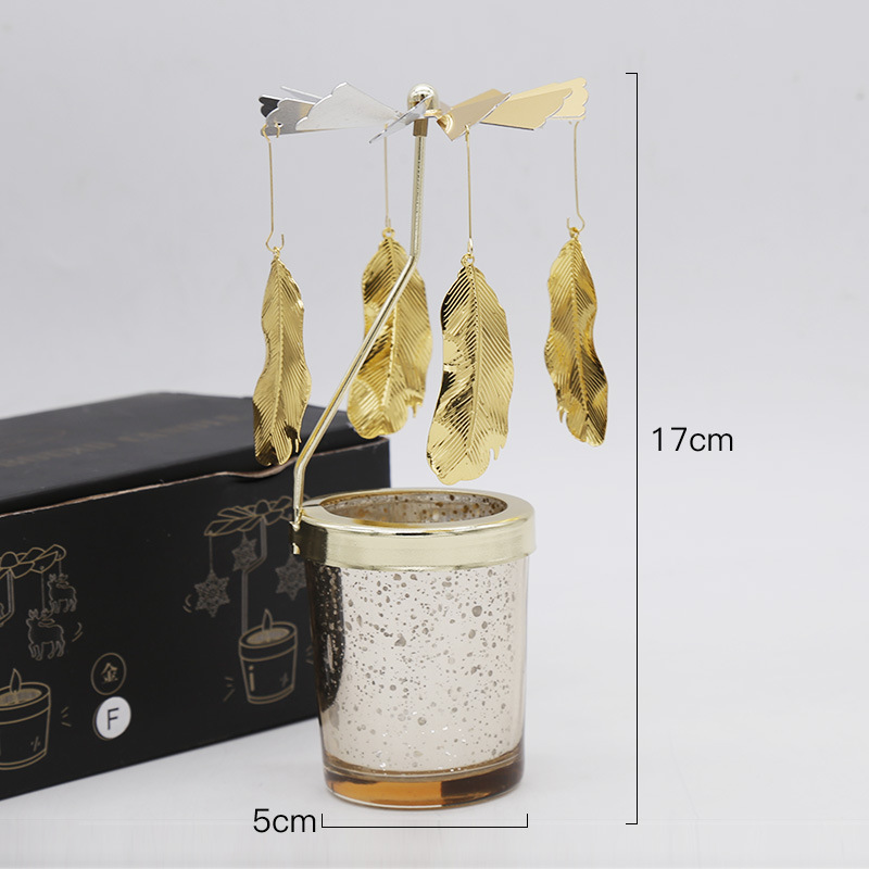 Spinning Candle Holder Deer Rotating Candlestick Romantic Trotting Horse Lamp For Home 10