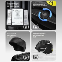 Nouveau Casque de Moto Électrique Certifié 3C Norme Nationale en ABS avec Visière Transparente Hommes Femmes Protection Multi-Couches Tête et Nuque