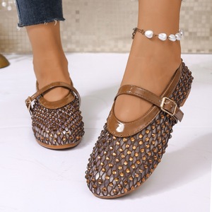 Women Mesh Glitter Flat Sandals Open Toe Rhinestone Summer <b>Beach</b> Casual <b>Shoes</b> - Product Image 6