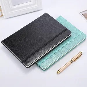 Yeni tasarım Glitter PU kapak Notebook ciltli günlük defteri egzersiz kitabı ElasticBand ile