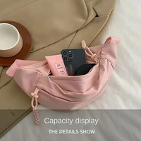 Sac banane demi-lune personnalisé avec logo, en tissu Oxford, grande capacité, imperméable, sac de poitrine et sac bandoulière, vente en gros usine