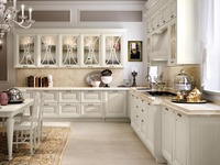 Set Kabinet Dapur Kayu Solid Putih Gaya Eropa Berkualitas Tinggi, Laris Manis, Custom, dan Siap Rakit