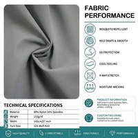 Tissu extensible respirant, résistant aux taches, à séchage rapide, en tricot jacquard TPU, 84 % nylon, 16 % élasthanne, longueur personnalisée