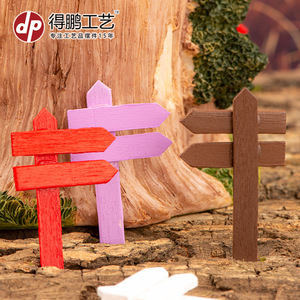 Panneaux de signalisation en bois Dp Craft, ornements miniatures pour paysages, piquets en pin peints, décoration de jardin - Product Image 3