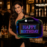 Panel de Exhibición de Ropa LED Cromado Acrílico Personalizado para Discotecas con Letreros Clásicos Tipo Marquee