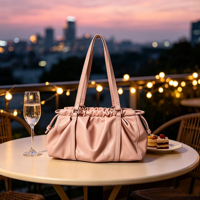 Sac à main pour femme, style rétro, léger et luxueux, avec cordon de serrage, à porter sous le bras, décontracté, plissé, sac de voyage, sac fourre-tout pour femme