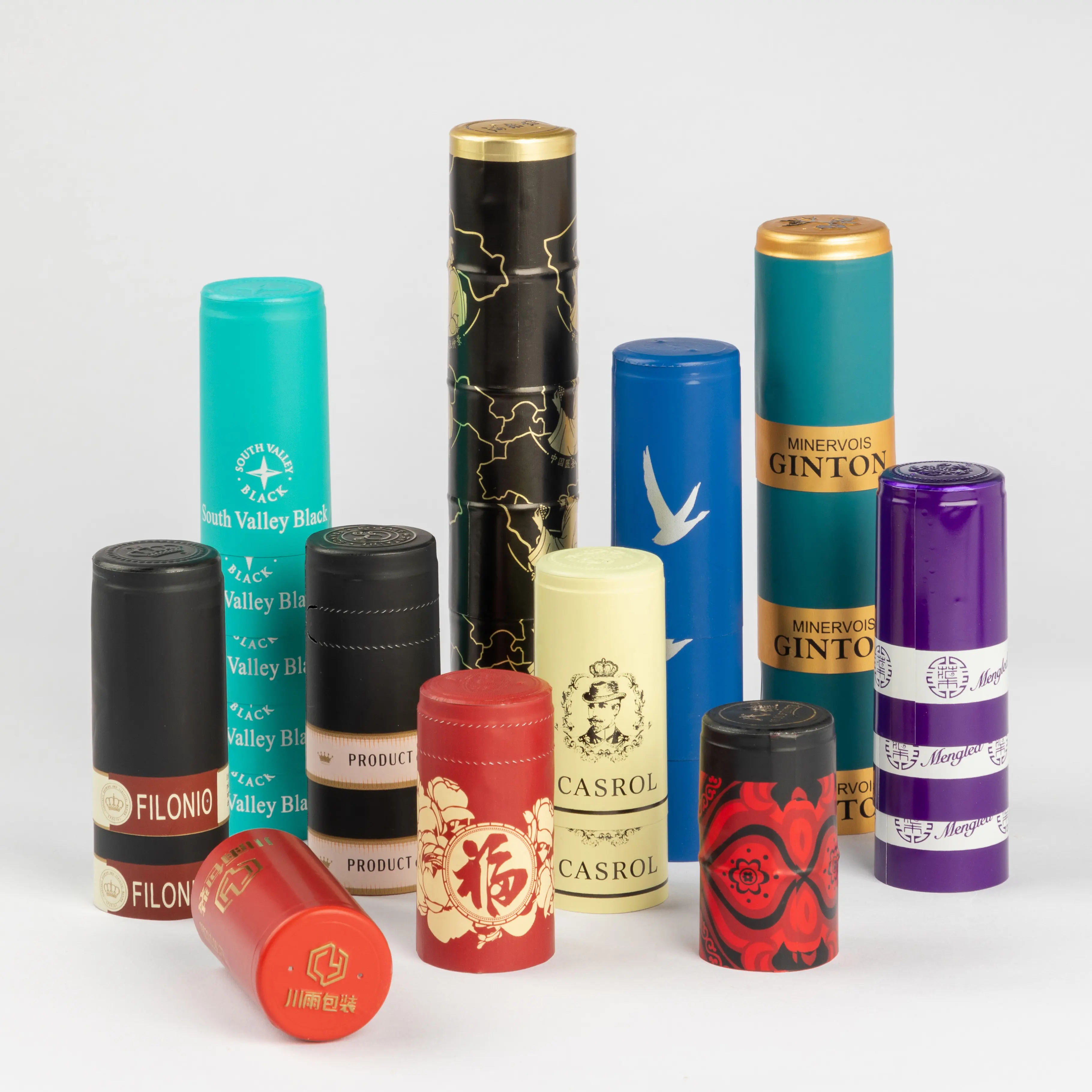 Custom Sized Color-Labeled Pvc Capsule Shrink Wrap Bottle Caps Seal Shrink With 30 mm Wine Aluminium Capsule