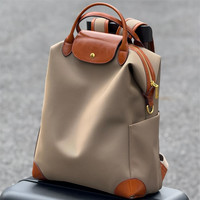 Sac à dos imperméable en nylon pour femme avec fermeture éclair, sac d'ordinateur durable en polyester pour les trajets quotidiens, grande capacité, sac d'affaires pour les voyages