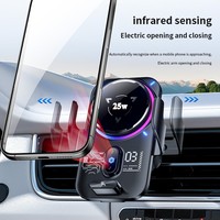 Nouveaux Produits Tendance 2026 Accessoires Support de Chargeur de Voiture Sans Fil à Refroidissement Semi-conducteur 25W Magnétique Puissant RGB pour Grille d'Aération