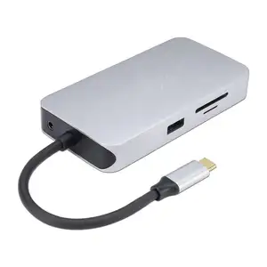 בסיטונאות sd כרטיס הארכת כבל מתאם-10 ב 1 USB סוג C רכזת עגינה תחנת 4K HDMI VGA דיגיטלי AV Multiport כבל מתאם עם 100W פ"ד מטען