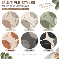 Sets de table en cuir PU floral crème vintage personnalisés, imperméables et résistants à l'huile, minimalistes et luxueux pour la décoration de la maison