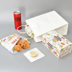 Пользовательская пищевая бумага для жареных крыльев, жареной курицы, одноразовая коробка для гамбургеров, картошки фри, упаковка для фаст-фуда