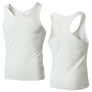 Débardeurs côtelés pour hommes grandes tailles, T-shirts de sport <span class=keywords><strong>sans</strong></span> manches en maille, sous-vêtements de gym, gilets de musculation 5XL, vêtements de fitness, tees de golf - Product Image 5