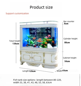 <span class=keywords><strong>Acuario</strong></span> Ecológico Autolimpiable de Vidrio Ultra Transparente con Forma de Bala, para el Hogar y la Sala de Estar - Product Image 5