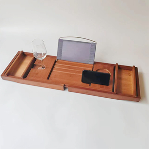 Venta caliente naturaleza bambú madera extensible antideslizante bañera <span class=keywords><strong>Caddy</strong></span> bandeja para baño Spa experiencia - Product Image 3