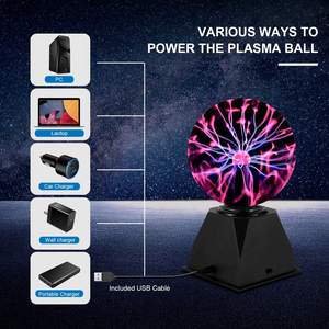 TIANHUA 8 pollici magia USB LED notte statica palla elettrica novità lampada al <span class=keywords><strong>Plasma</strong></span> per la festa dei bambini decorazione della camera da letto uso all'ingrosso - Product Image 6