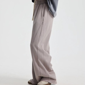 Высококачественные хлопковые брюки-джоггеры оверсайз (360 г), свободного кроя, с широкими штанинами, на резинке, с возможностью нанесения логотипа, эффектом поношенности - Product Image 1