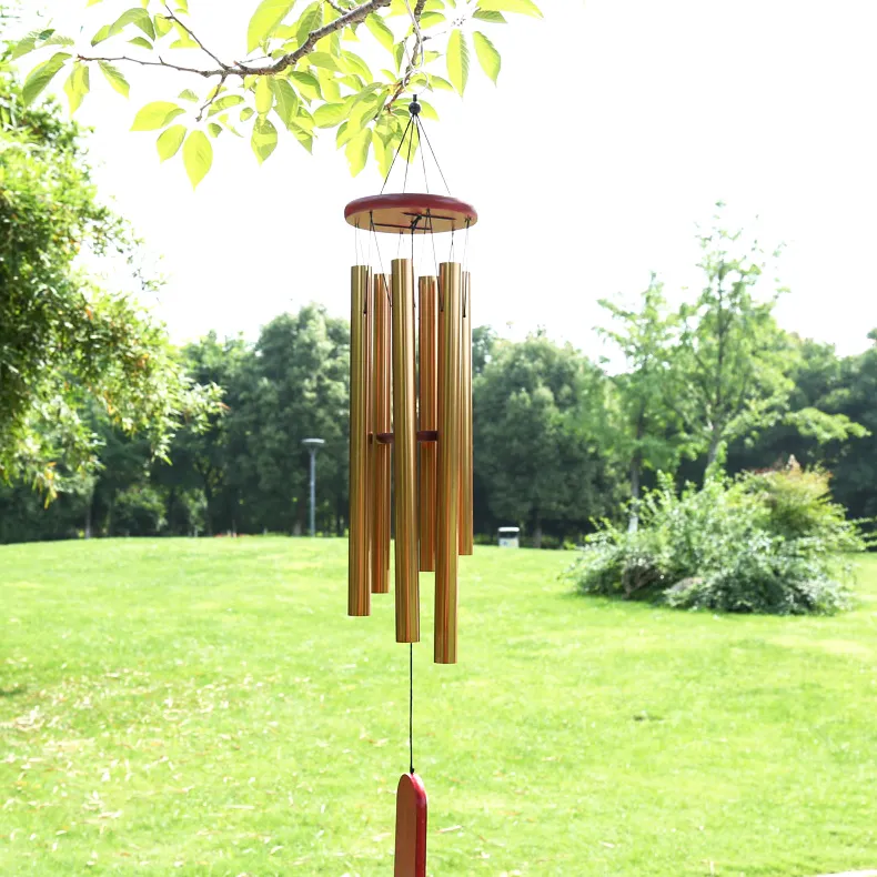 กระดิ่งลมไม้ไผ่แบบกำหนดเองใหม่สีดำความเห็นอกเห็นใจ31นิ้ว Windchime