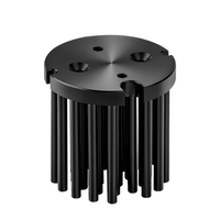 Dissipateur thermique à ailettes usinées CNC anodisé noir dissipateur thermique rond en aluminium pour LED élèvent la lumière 7W