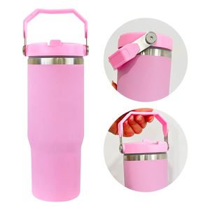 Flip Straw 30Oz Matte Macaron Blank Sublimation Vacuum Insulated Leak Proof Tumbler Water <b>Bottle</b> - Product Image 4