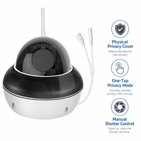 Caméra de sécurité dôme PTZ sans fil WiFi avec projecteur infrarouge, vision nocturne, détection de mouvement et Ethernet pour la maison et le bureau