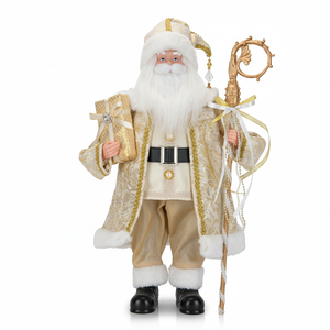 Producto en Oferta, Moderna Figura Decorativa <span class=keywords><strong>de</strong></span> Papá Noel <span class=keywords><strong>de</strong></span> Mesa, Dorada, Grande, para Decoración Navideña - Product Image 3